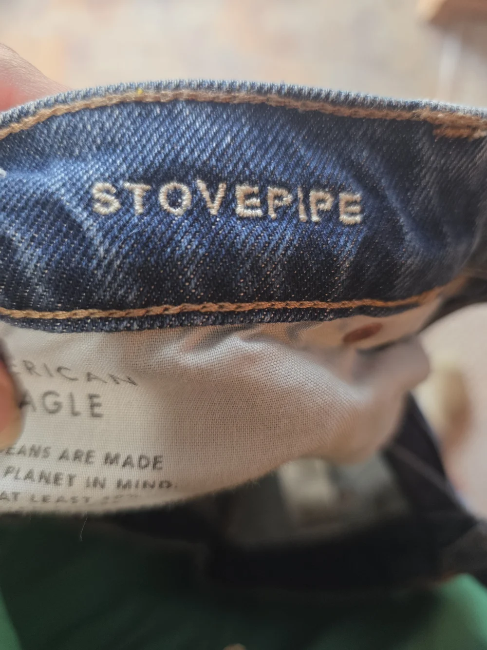 American Eagle Stovepipe Jean With Cuff Hem. 4 Long